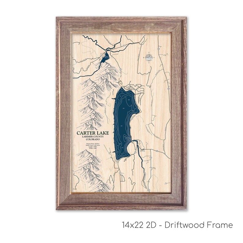 Carter Lake Map Lake Map Custom Lake Map Custom Lake Sign Etsy