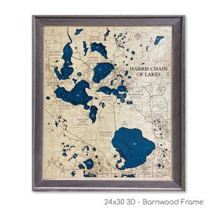 Harris Chain Map, Lake Apopka Map, Lake Eustis Map, Lake Harris, 3D Lake Map, Wood Lake Sign, Lake House Sign, Lake House Decor, 3D Wood Map