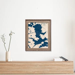 Redstone Lake Map, Wood Lake Map, Custom Lake Map, Custom Lake Sign, Custom Lake Art, Wood Lake Map, Lake Map, Lake House Decor