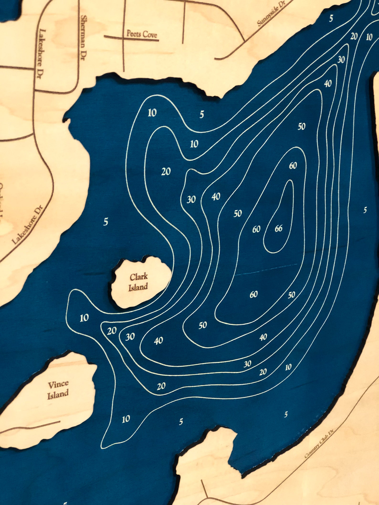 Goguac Lake Custom Wood Map Art 3D Wall Art Contour Etsy