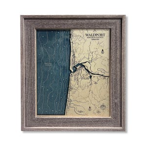 Waldport Oregon Map, Oregon Map, Custom Wood Map, 3D Wood Map, Custom Coast Map, Custom New York Map, Travel Gift, Beach House Gift