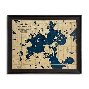Waubay Lake Map, Waubay Lake, Wood Lake Map, Wood Lake Sign, Lake Art, Lake House Gift, Lake House Decor, Lake Map, Custom Lake