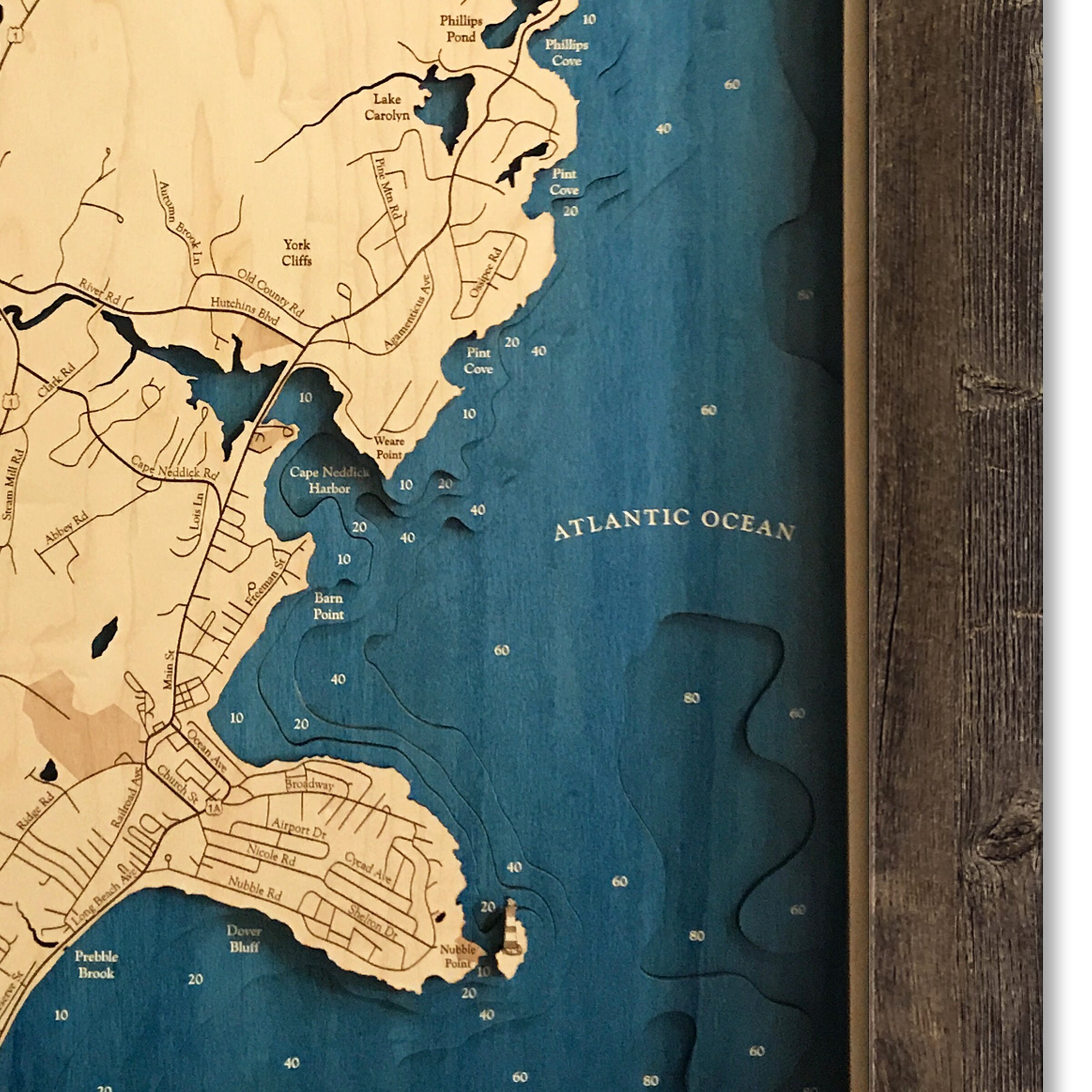 Cape Neddick Map Custom Wood Map Maine Art 3D Wall Art Etsy