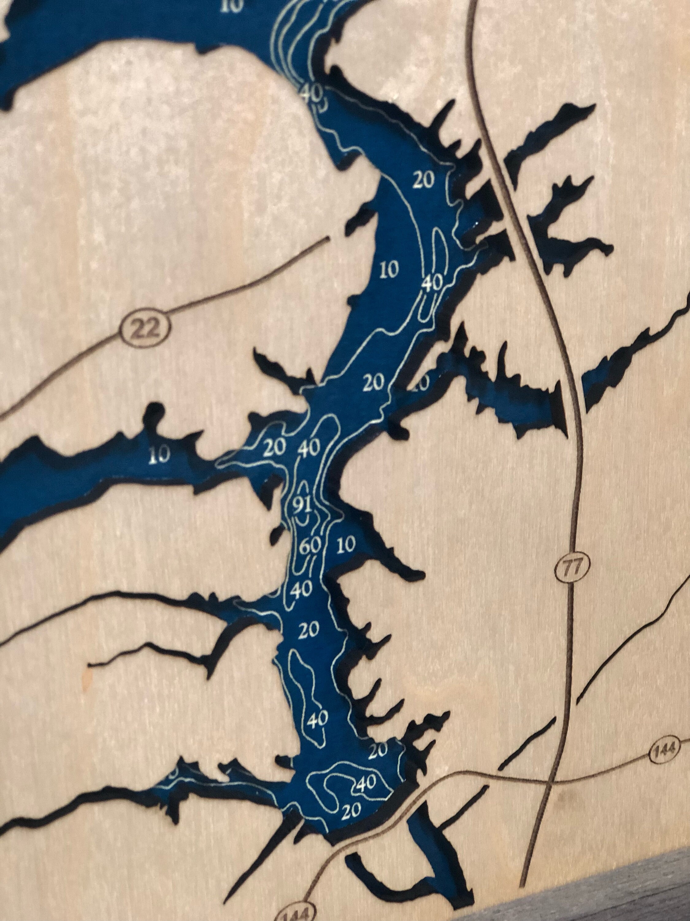 Neely Henry Lake Map Wood Lake Map Custom Wood Map 3D Etsy