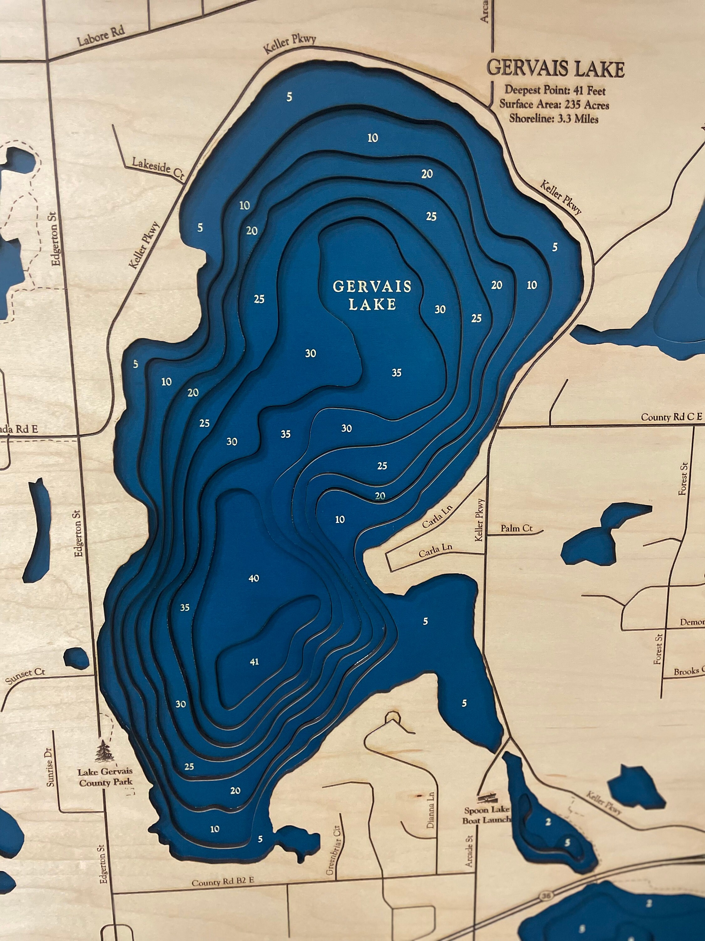 Gervais Lake Map Keller Lake Map Kohlman Lake Map 3D Lake Etsy