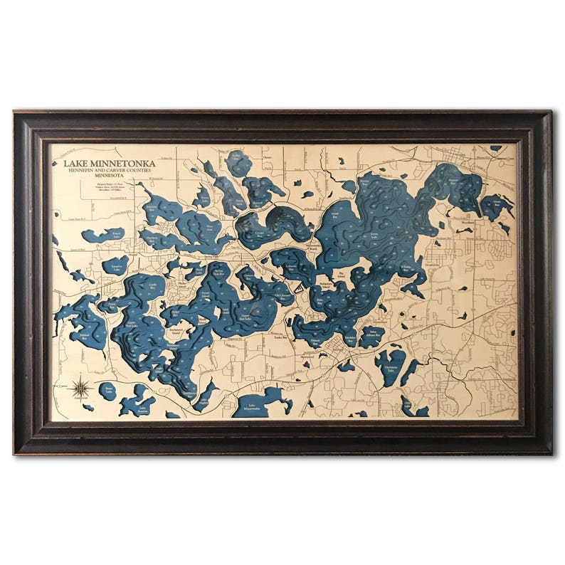 Lake Custom Wood Map Art 3D Wall Art Etsy