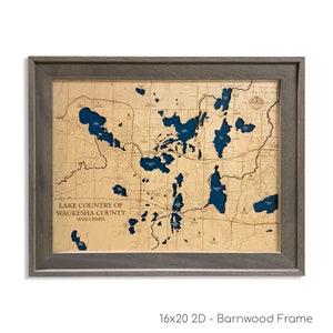 Wisconsin Lake Country Karte, Waukesha County Karte, Holz See Karte, Holz See Zeichen, See Haus Geschenk, See Haus Dekor, See Karte