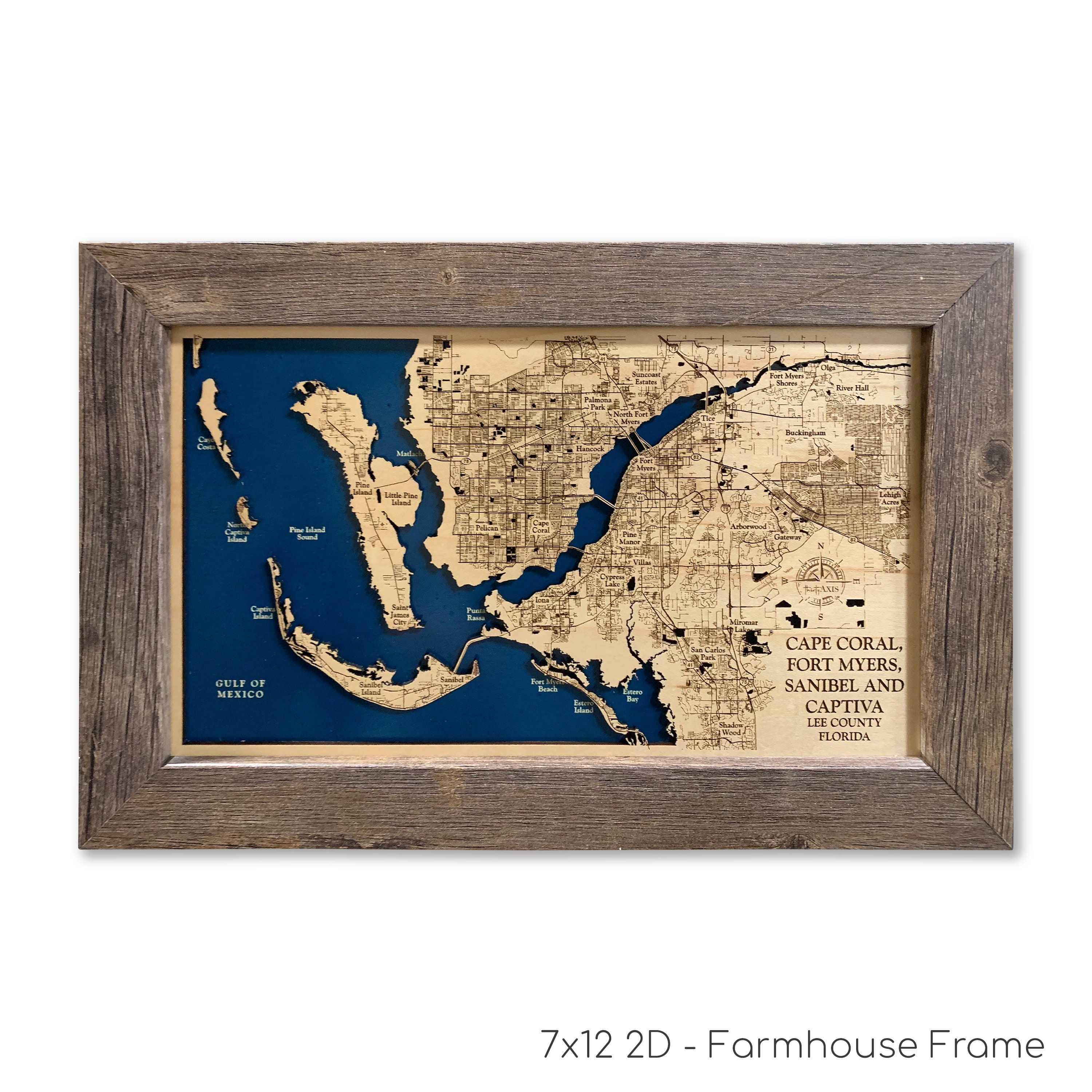 Cape Coral Map Sanibel Map Fort Myers Map Lee County Map - Etsy