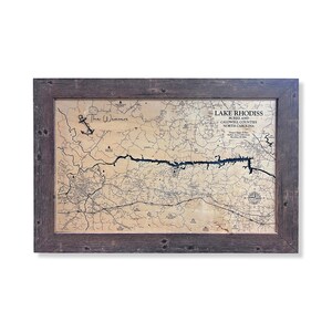 Lake Rhodiss Map, Wood Lake Map, Custom Wood Map, Lake Map, Lake Gift, Travel Gift, Anniversary Gift, Lake Art, Lake Decor