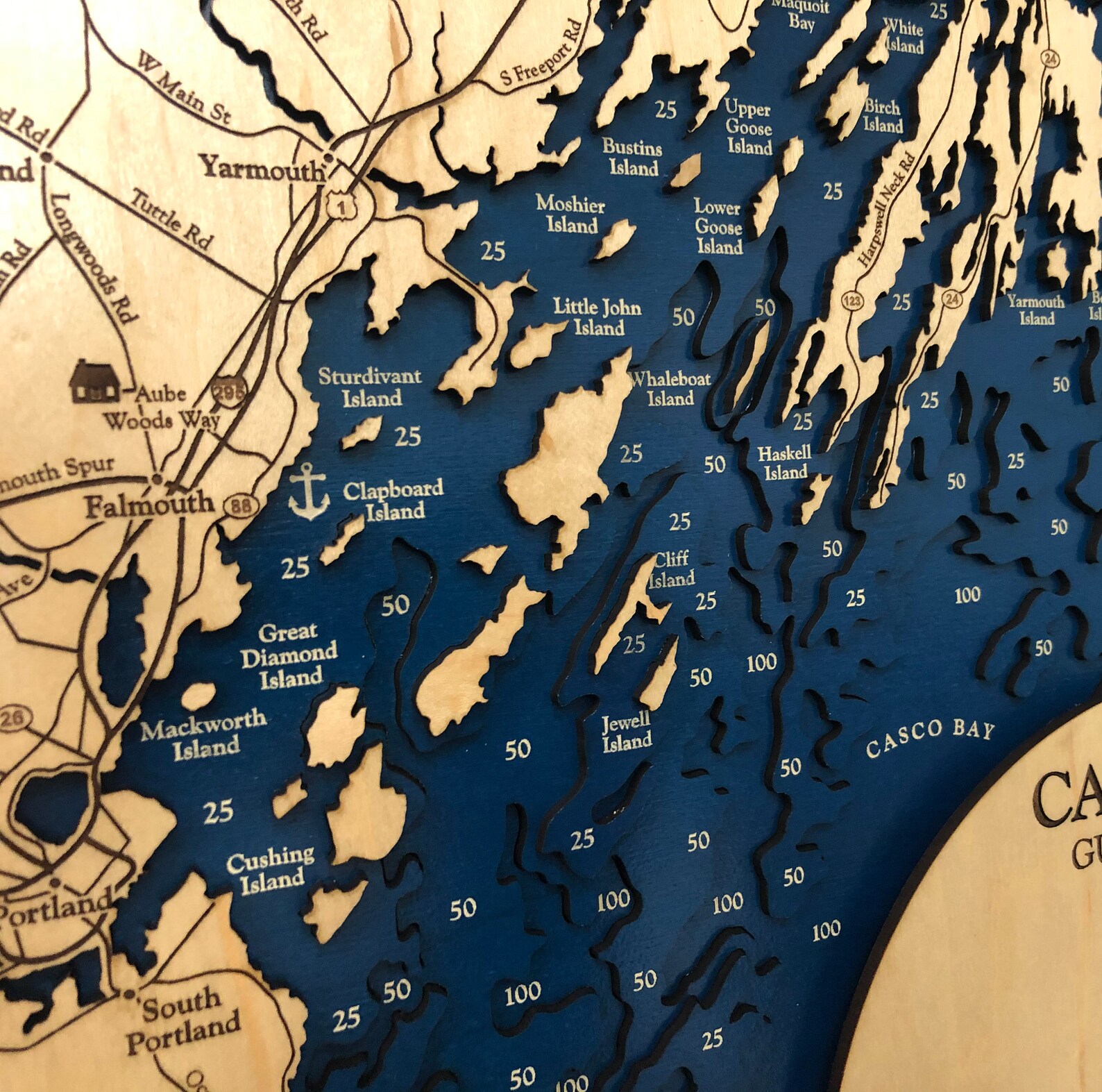 casco-bay-map-maine-coast-maine-decor-maine-sign-custom-etsy