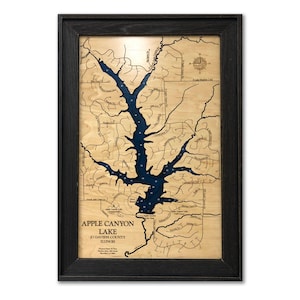 Apple Canyon Lake, Custom Wood Map, 3D Wall Art, Contour Map, Lake Sign, Lake House Decor, Lake Map, Depth Map, Gift, Lake House, Lake Art