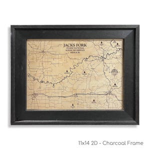 Mapa de Jacks Fork, mapa de los ríos de Ozarks, mapa de ríos personalizado, letrero de río personalizado, mapa de Wood Lake, decoración de casas de lago, río Trinity, lagos de Texas