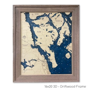 Carte de l'île Quadra, carte de l'île de Vancouver, carte de Vancouver, Discovery Passage, carte d'observation des baleines, carte 3D en bois, décoration nautique, île Quadra