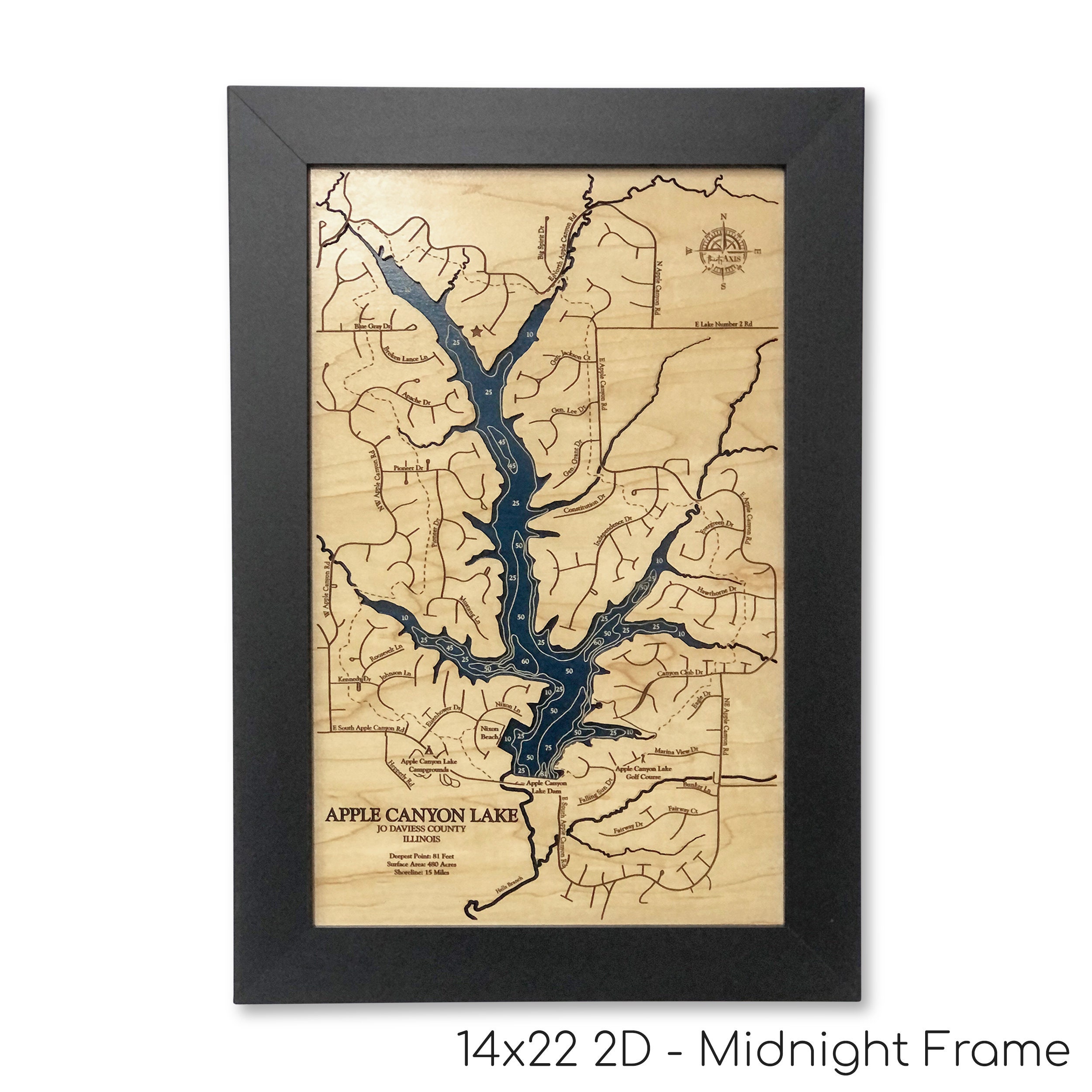 Apple Canyon Lake Custom Wood Map 3D Wall Art Contour Map Etsy