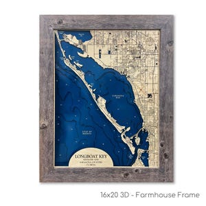 Mapa de Longboat Key, mapa de Sarasota, mapa de Anna Maria Island, mapa de St. Armands, mapa de Lido Key, mapa de contorno, decoración de casas de playa, mapa de islas, mapa personalizado