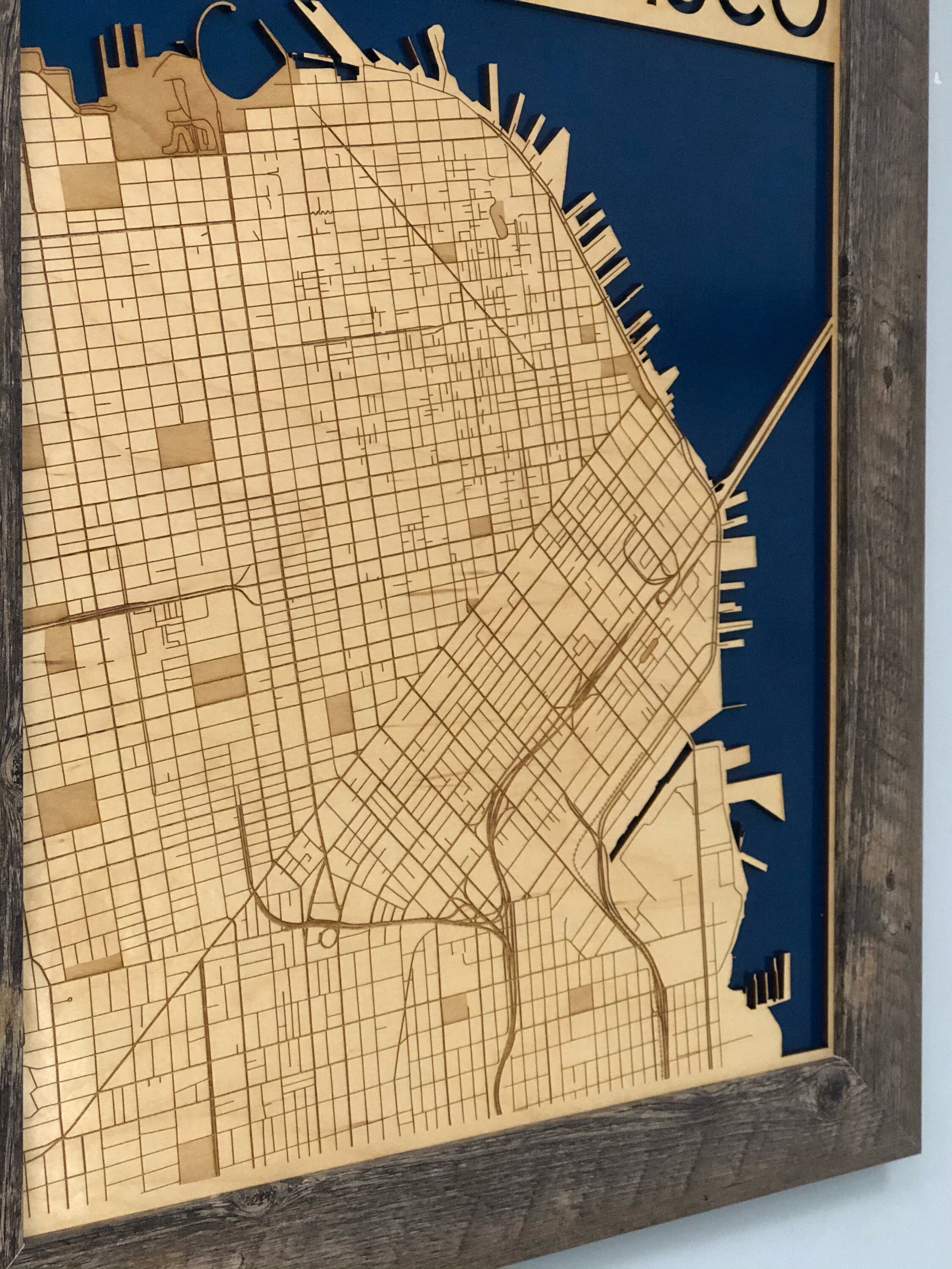 San Francisco Holz Karte Stadt Geschenk Wohnung Dekor | Etsy