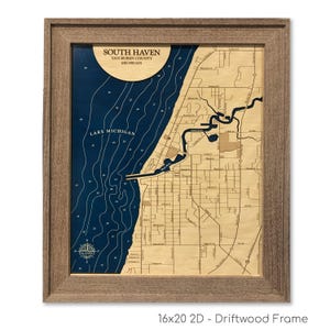 South Haven Map, Lake Michigan Wood Map, 3D Wood Map, Lake Map, Great Lakes, Custom Lake Sign, Custom Lake Map, Lake House Decor, Lake Art