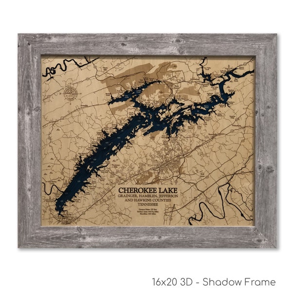 Cherokee Lake Tn Map Etsy
