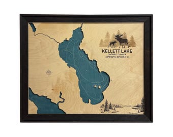 Kellett Lake Map, Lake House Gift, 3D Lake Map, Wood Lake Sign, Lake Sign, Lake House Decor, Lake Art, Lake House Gift, Housewarming Gift