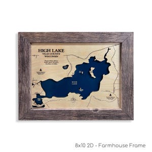 High Lake Map, High Lake, Wood Lake Map, Wood Lake Sign, Lake Art, Lake House Gift, Lake House Decor, Lake Map, Custom Lake