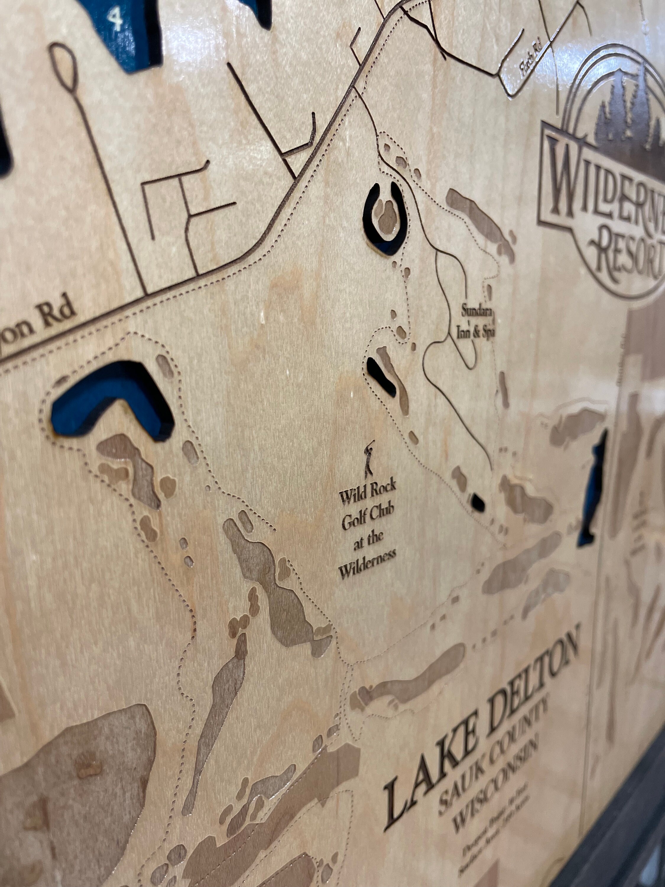 Lake Delton Map Wisconsin Dells Map 3D Wall Art Delton Lake Etsy