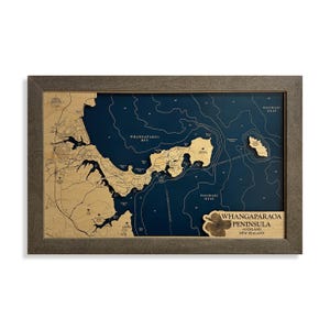 Whangaparaoa Peninsula Map, New Zealand Map, Seaside Map, Beach Decor, Travel Gift, Anniversary Gift, Island Map, Beach Map, Auckland Map