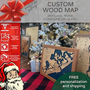 Das perfekte Weihnachtsgeschenk, benutzerdefinierte 3D- und 2D-Holzkarten von jedem Ort, personalisierte Wohndekoration, durchdachte Weihnachtsideen
