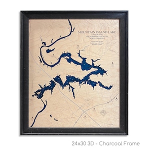 Mountain Island Lake Map, Mountain Island Lake, Wood Lake Map, Wood Lake Sign, Lake Art, Lake House Gift, Lake House Decor, Lake Map