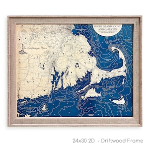 Mapa de Rhode Island Sound, Letrero personalizado de isla, Mapa de Cape Cod, Mapa de Nantucket, Letrero de mapa, Arte de mapa de madera, Letrero de casa de playa, Arte de lago, Regalo de lago