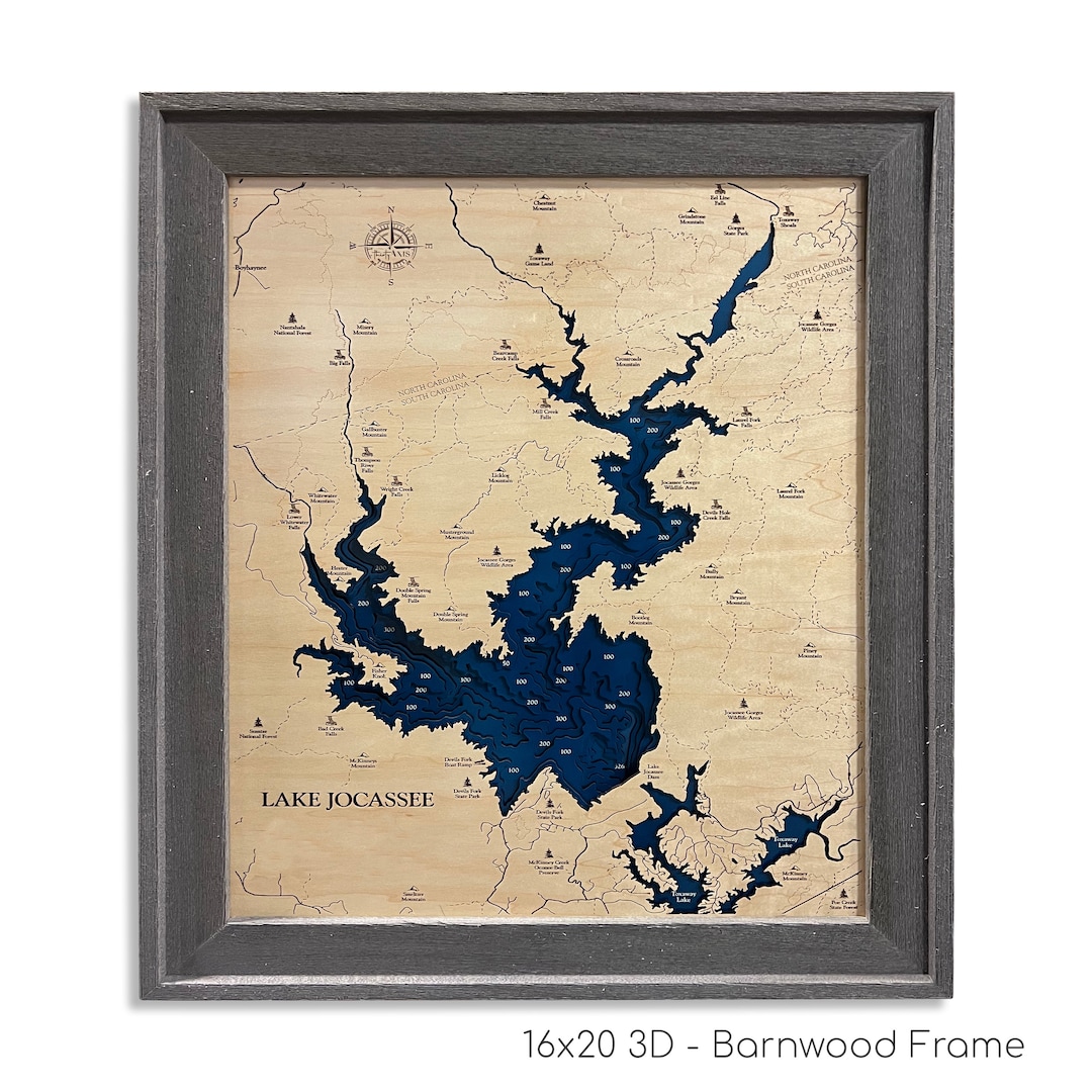 Lake Jocassee Wood Map