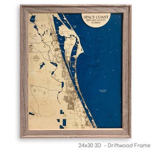 Space Coast Karte, Cape Canaveral Karte, Merritt Island Karte, Space Coast Geschenk, Konturkarte, Strandhaus Dekor, Insel Karte, Insel Karte, Benutzerdefinierte Karte