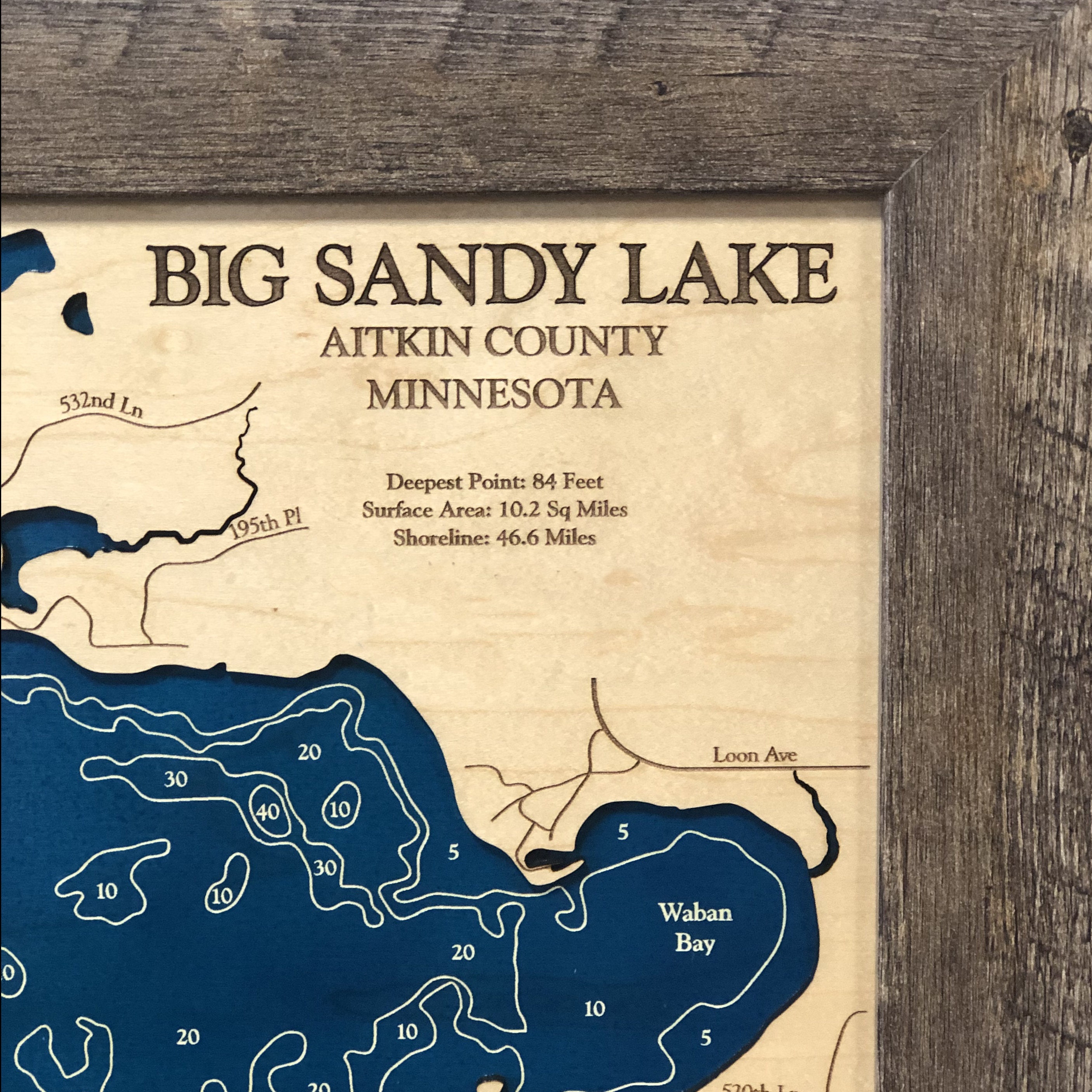 Big Sandy Lake Minnesota Custom Wood Map Art 3D Wall Art Etsy