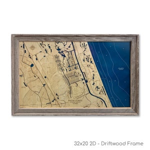 Palm Coast-kaart, Palm Coast-houten kaart, aangepaste houten kaart, houten bord, strandbord, strandcadeau, decor strandhuis, aangepast strandbord, stranddecor