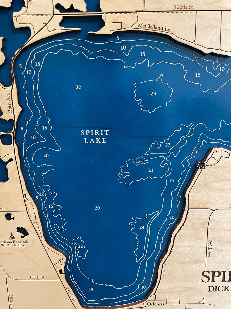 Spirit Lake Map Spirit Lake Wood Lake Map Wood Lake Sign Etsy