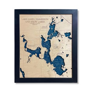 Lake James Map, Jimmerson Lake Map, Snow Lake Map, Wood Lake Sign, Lake Art, Lake House Gift, Lake House Decor, Lake Map, Custom Lake