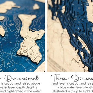 Lake Monticello Virginia Custom Wood Map Art 3D Wall Art Contour Map ...