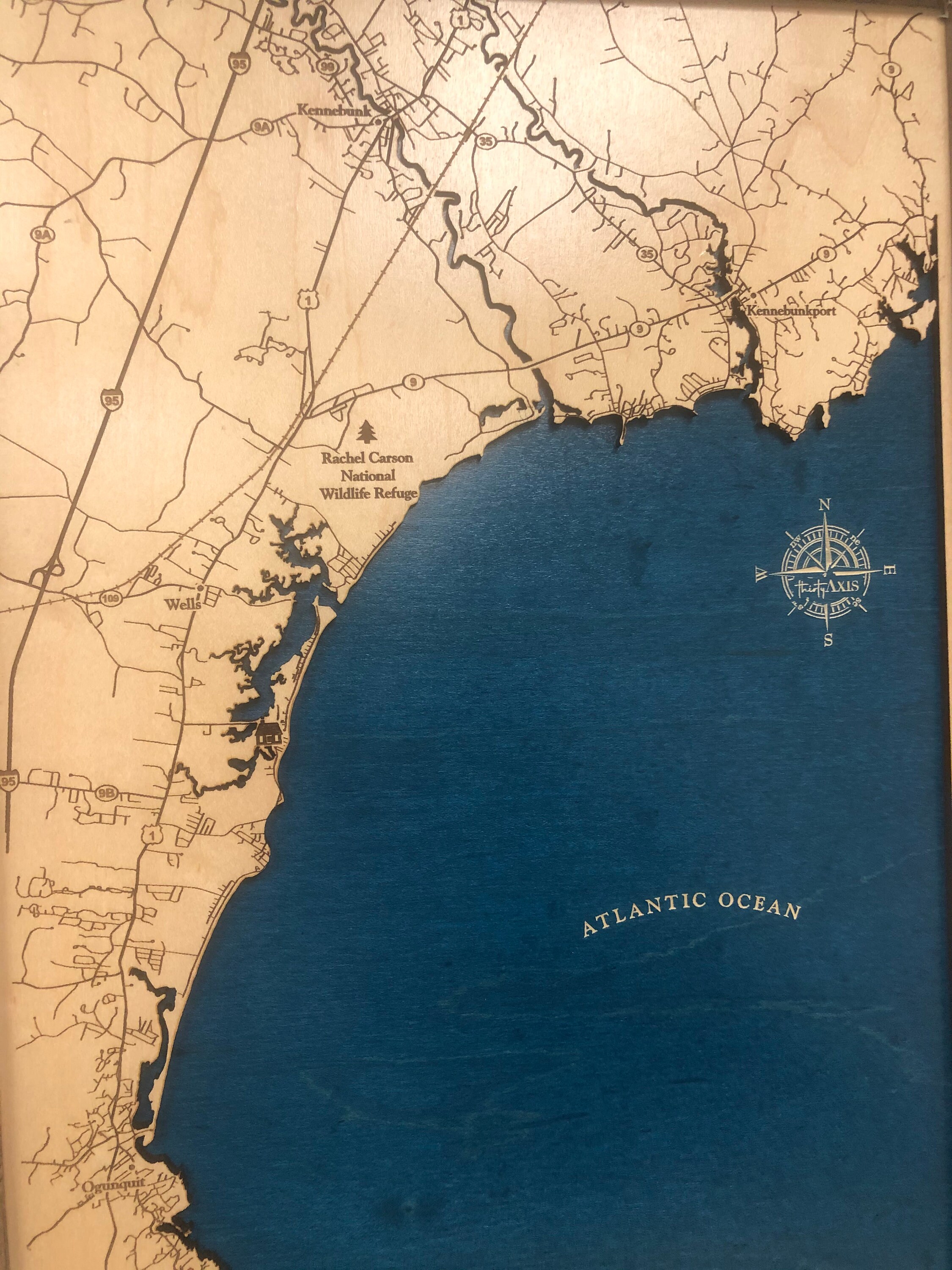 Wells Beach Map Maine Coast Map Custom Maine Map Beach | Etsy