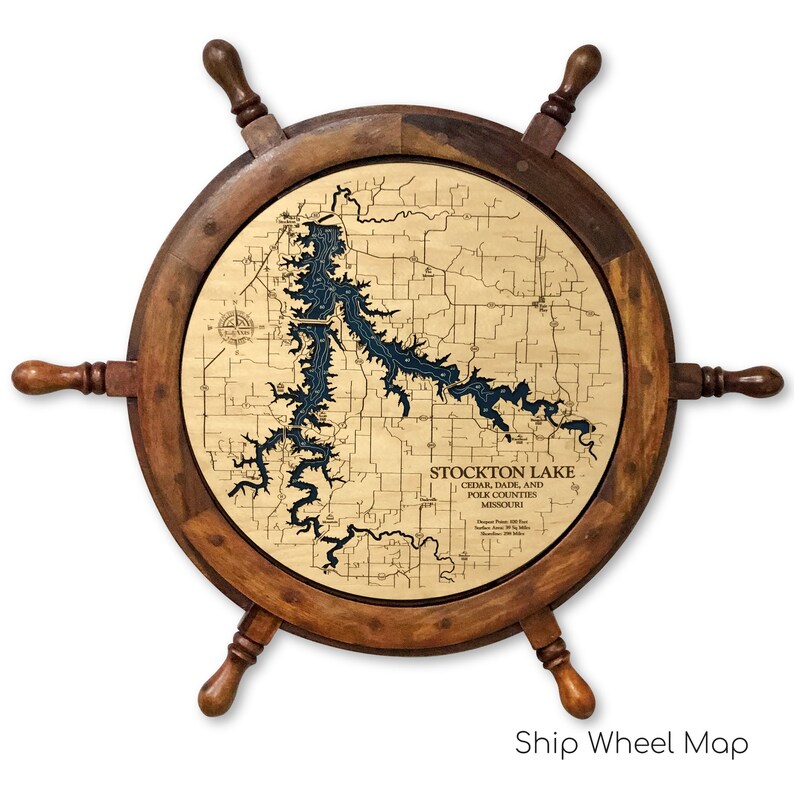 Stockton Lake Map Ozark Map Custom Lake Sign 3D Wall Art Etsy