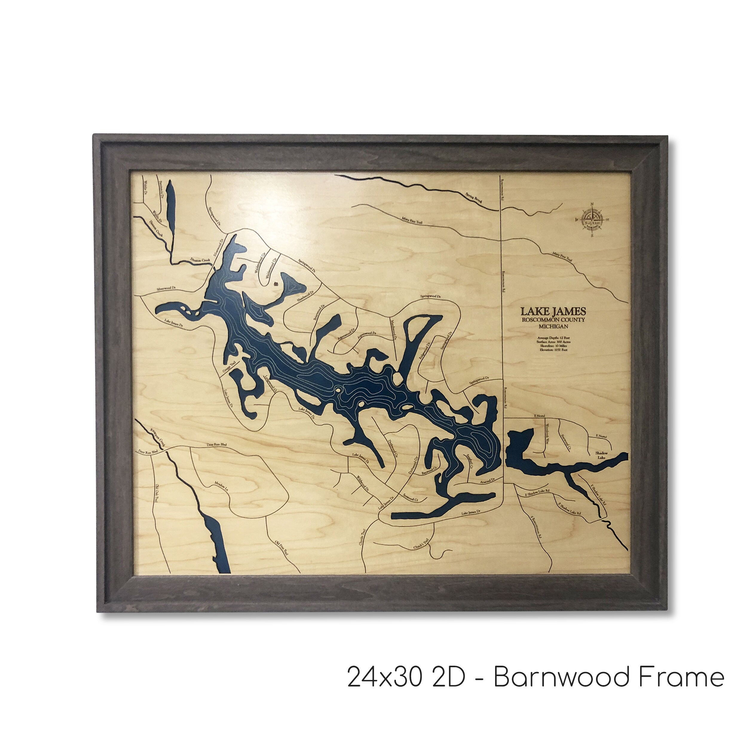 Lake James Map Custom Wood Map Custom Lake Art 3D Wall Art Etsy