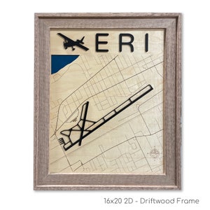 Mapa de aeroporto privado, mapa de aeroporto 3D, mapa ERI, mapa de aeroporto personalizado, mapa personalizado, presente para piloto, presente para tripulação de voo, presente personalizado