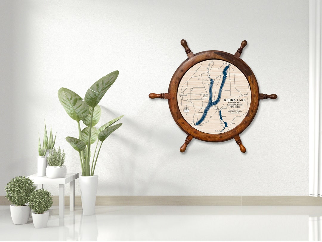Keuka Lake Map, Custom Lake Map, Wood Lake Map, 3D Wall Art, Contour