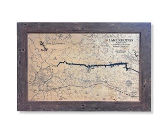 Mapa del lago Rhodiss, mapa del lago Wood, mapa de madera personalizado, mapa del lago, regalo de lago, regalo de viaje, regalo de aniversario, arte del lago, decoración del lago