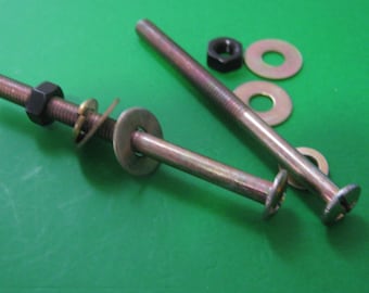 Furniture Connection M6x80mm Bolt Screw Round Head Phillips Drive Bolt Screw with Washers-Spring Washer & Nut