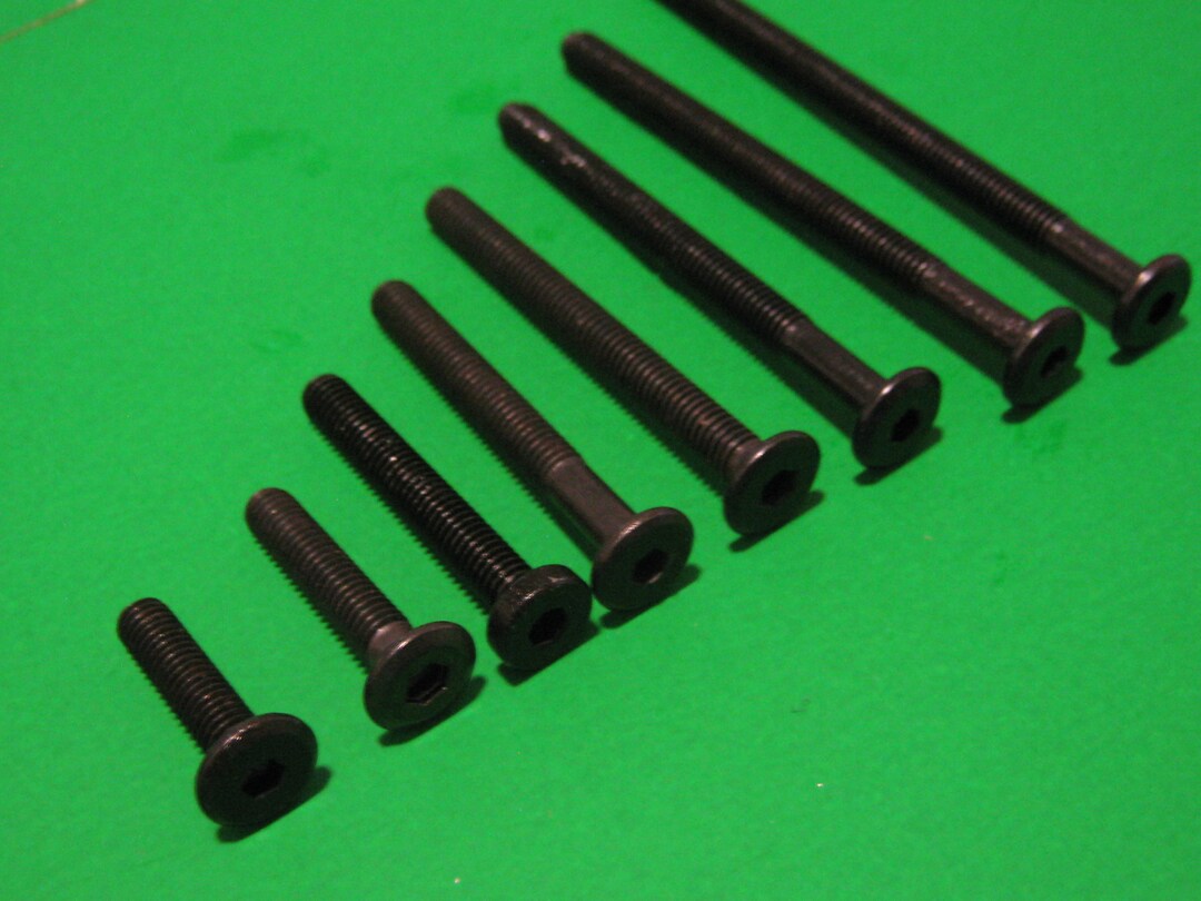 6pcs Flat Head JCBC Hex Socket Drive Furniture Connector Bolts Black M6 X 25/30/40/50/60/70/80