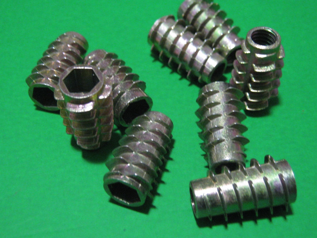 M6 Hex Drive Wood Threaded Insert Screw in Type E Threaded Etsy
