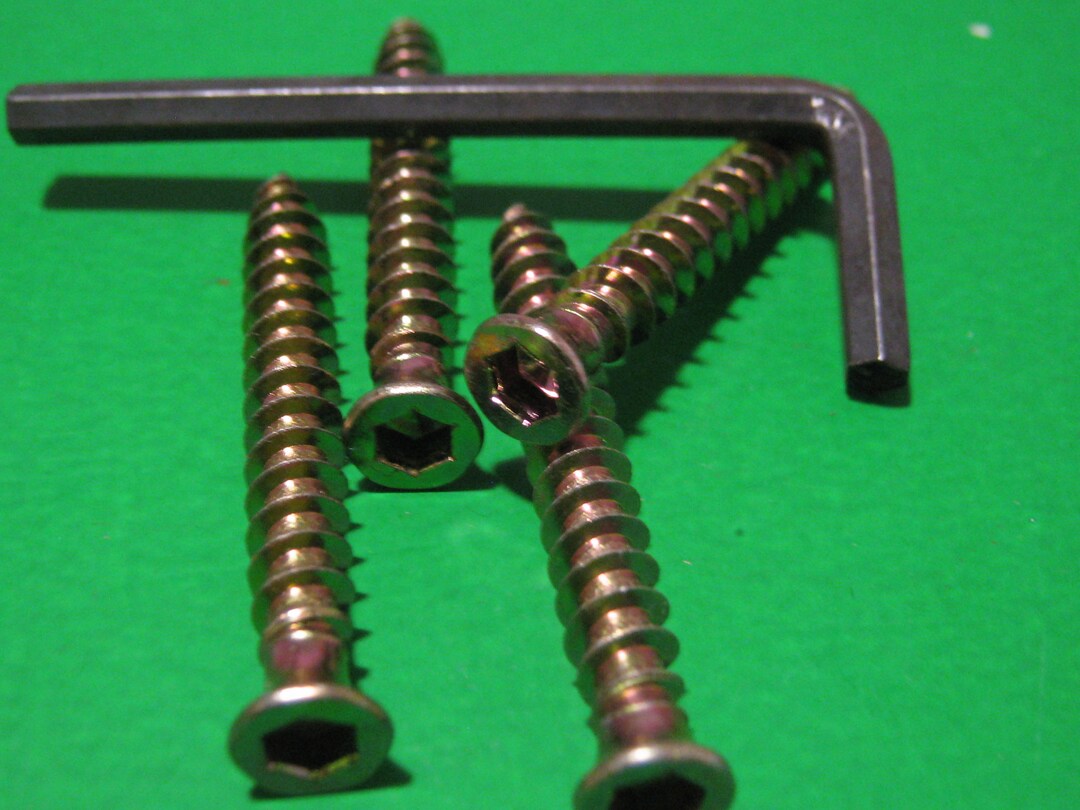 Wood Furniture Connector Screws 40mm Hex Drive Steel Small Flat Head