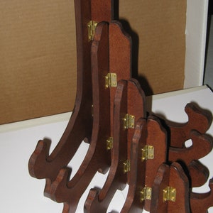 Plate Stand Wooden (MDF) Display WALNUT (color) Holder Easel Plate Bowl Photo Frame from 3&#39;&#39; up to 13&#39;&#39; Height