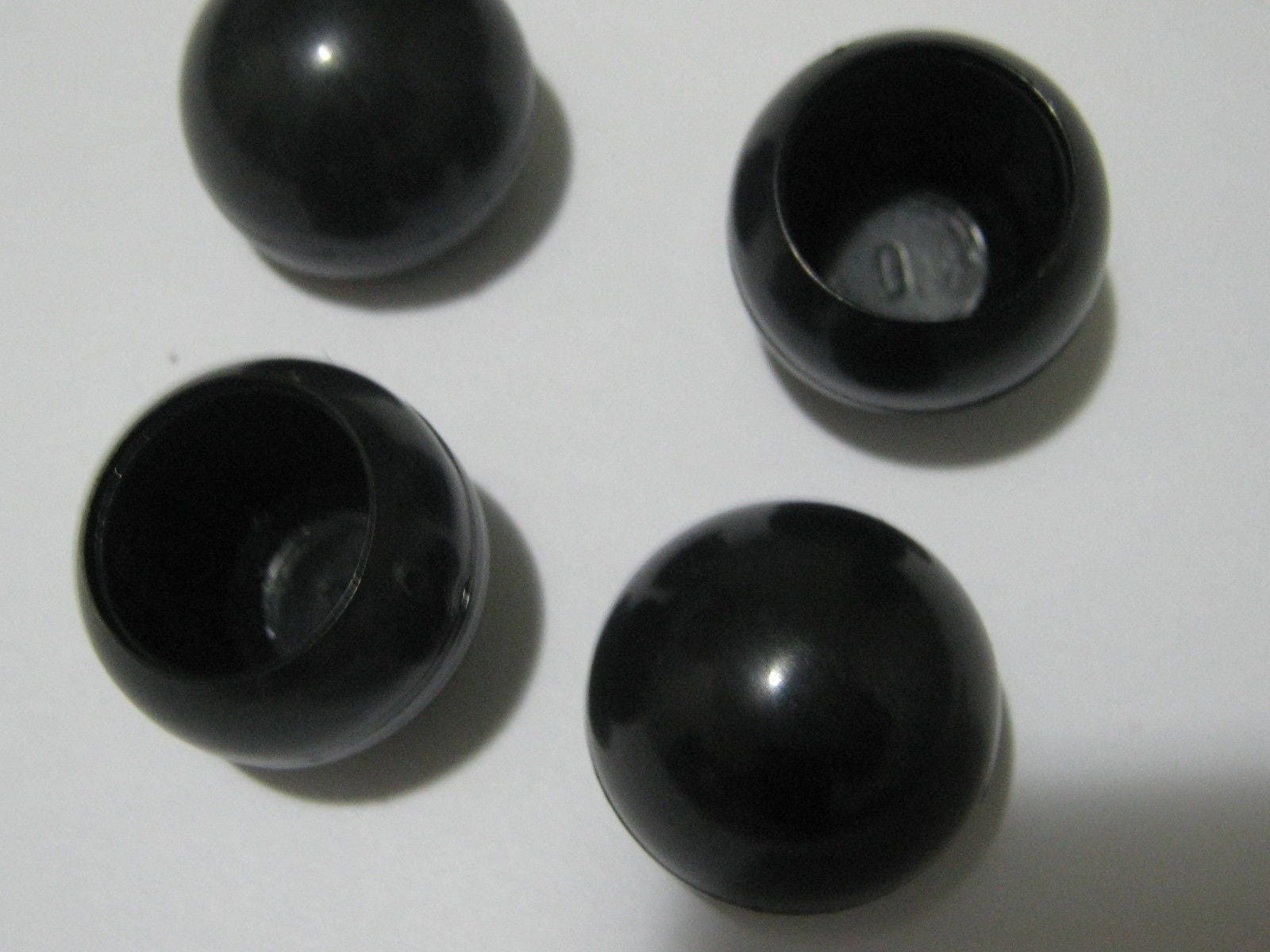 12pcs Black Plastic Craft Round Ball 20mm With Hole One Side Etsy