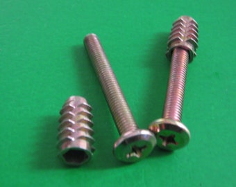 Bolt Round Head Phillips Drive Screw M6x50mm Furniture Bolt Connection Bolt Screw with Threaded Insert