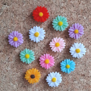 Colourful Daisy Flower Decorative Push Pins/Thumb Tacks/Drawing Pins for Notice/Memo/Cork/Bulletin Boards/Walls - Home/Office